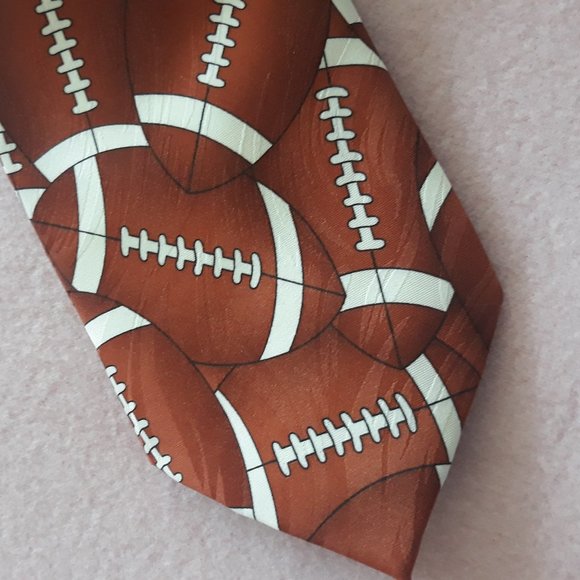 Keith Daniels Men's Novelty Tie=Play Ball Series 1, 2 of 6 Football Print - Picture 3 of 6